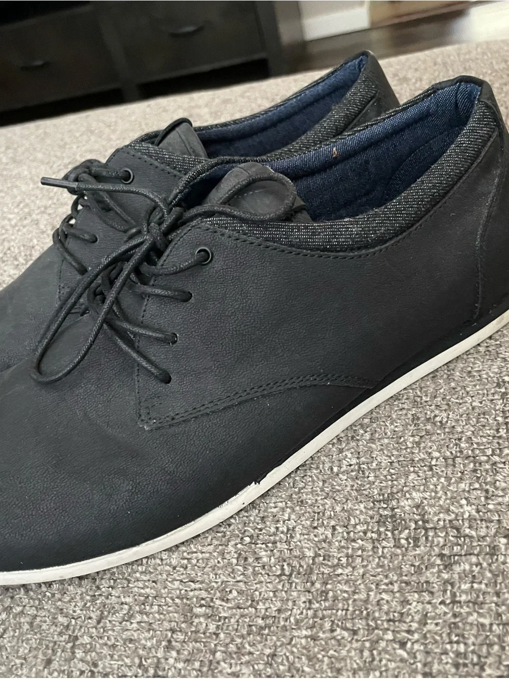 Aldo Black Lace-Up Derby Sneakers with White Sole